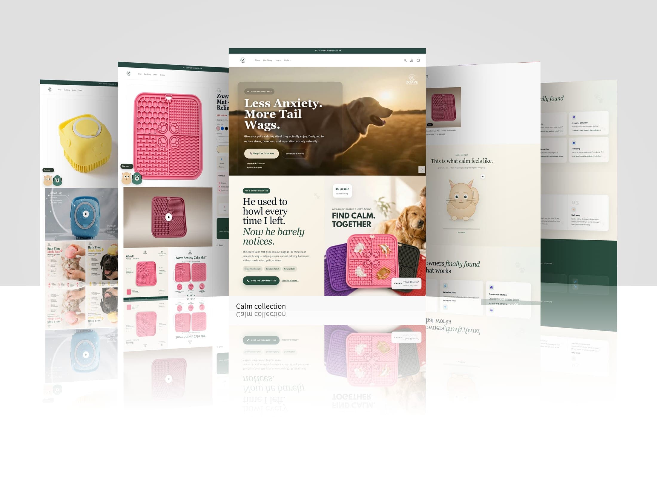 Zaove Pets desktop website presentation