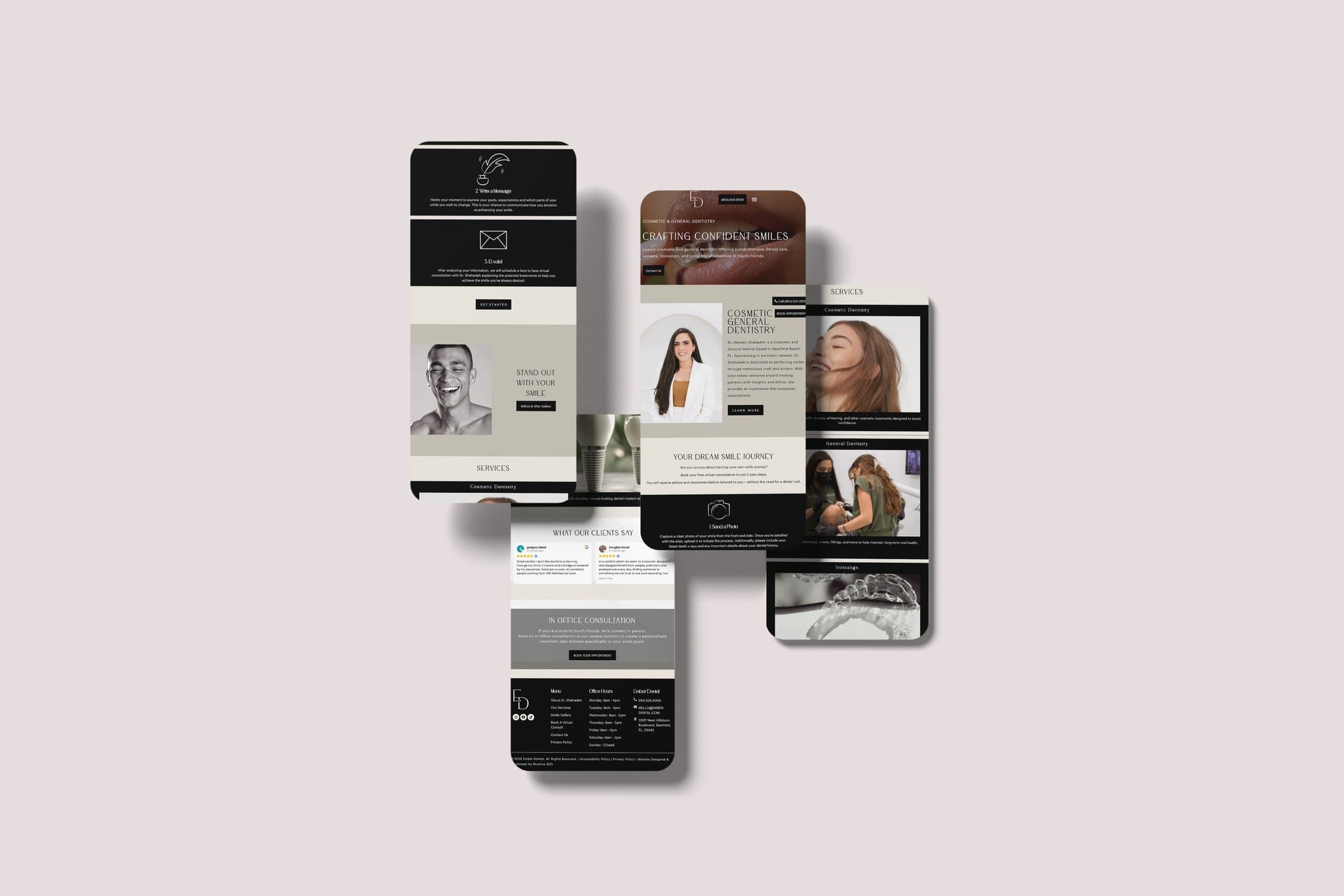 Ember Dental full design mockup