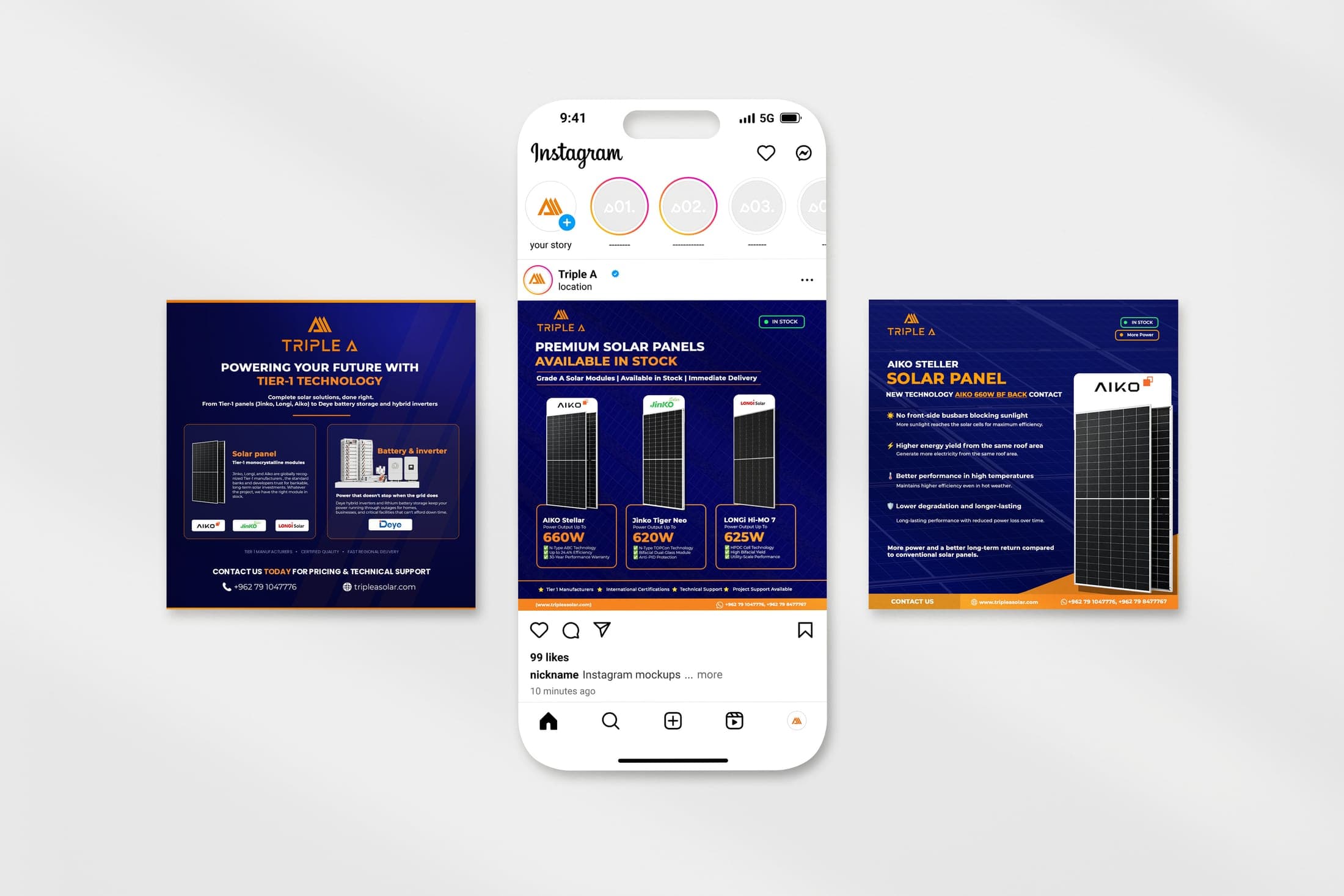 Triple AAA social media design