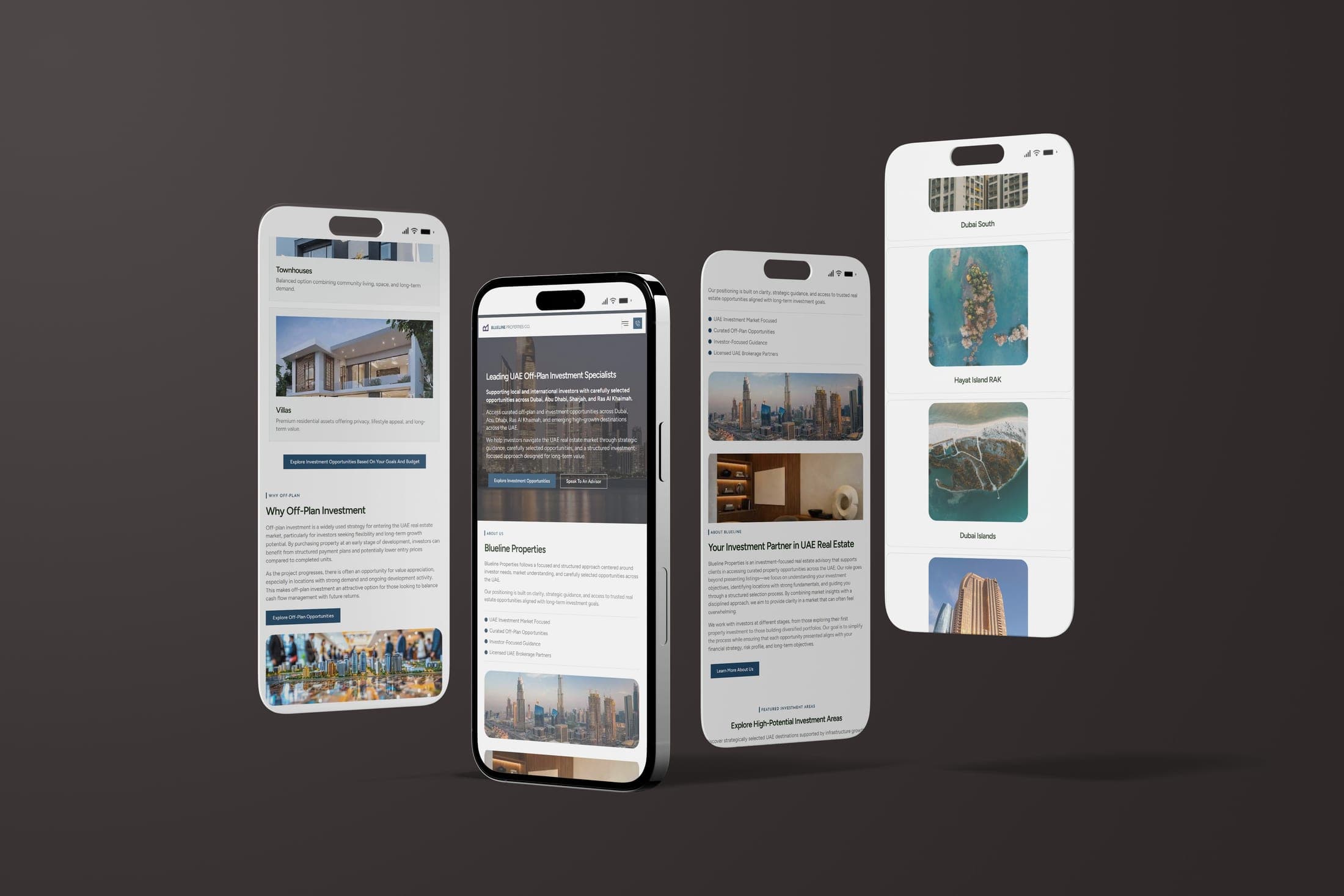 Blueline Properties full design mockup