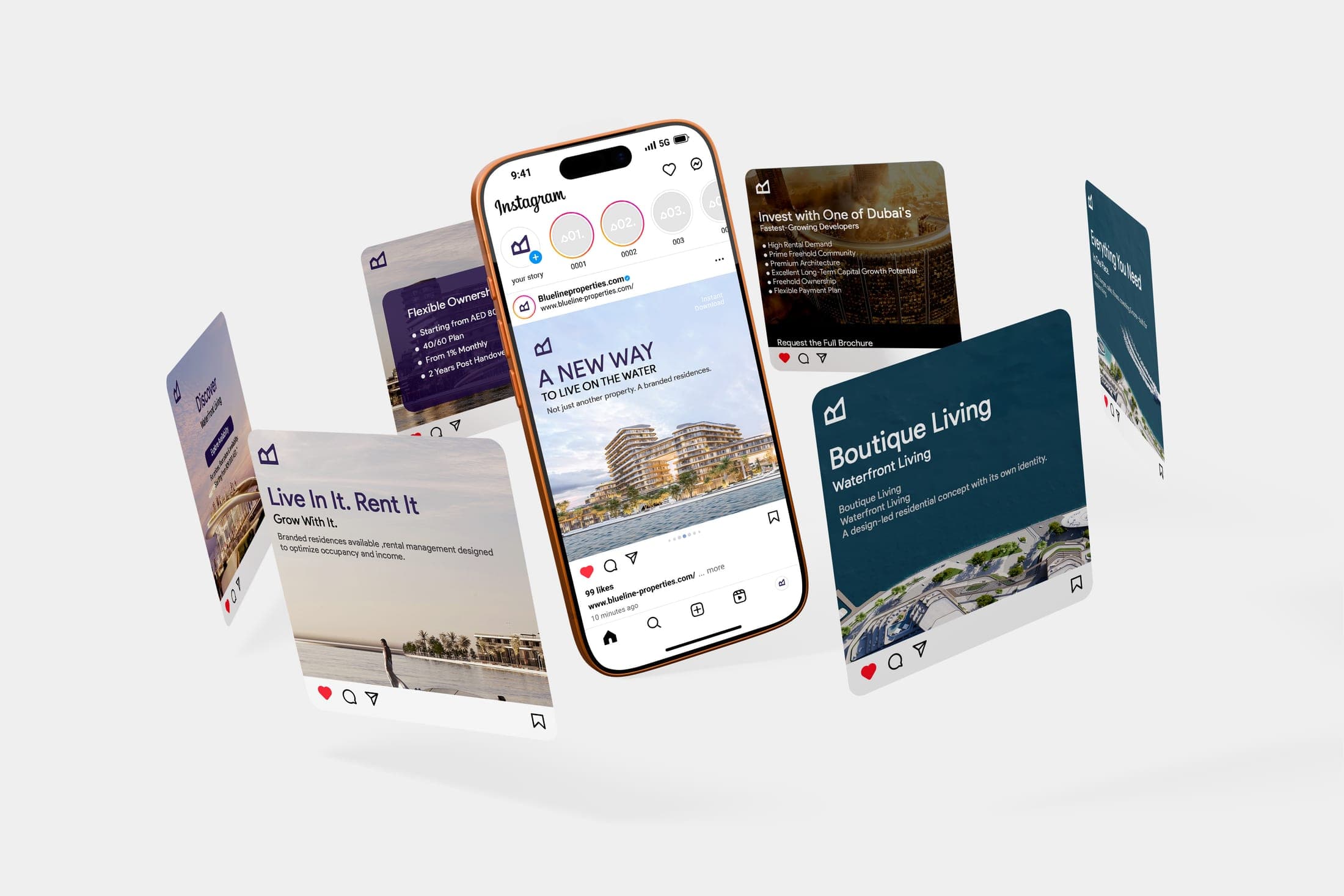 Blueline Properties social media design